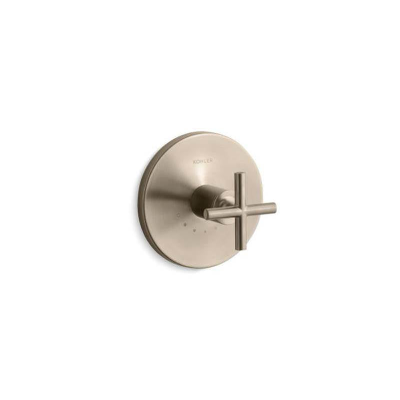 Purist MasterShower temperature control valve trim with cross handle