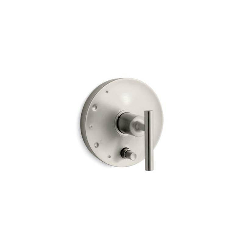 Purist Rite-Temp valve trim with push-button diverter and lever handle