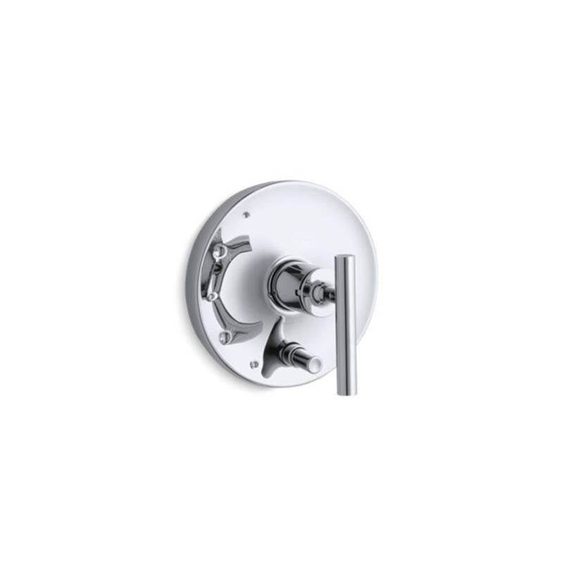 Purist Rite-Temp valve trim with push-button diverter and lever handle