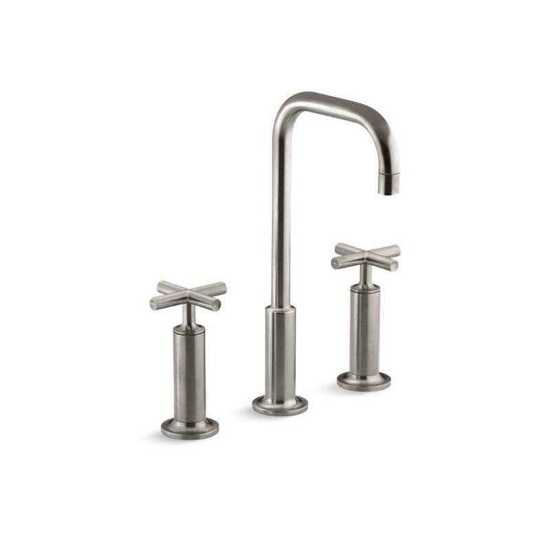 Purist Widespread bathroom sink faucet with Cross handles, 1.2 gpm