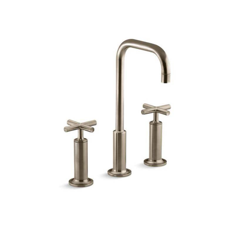 Purist Widespread bathroom sink faucet with Cross handles, 1.2 gpm