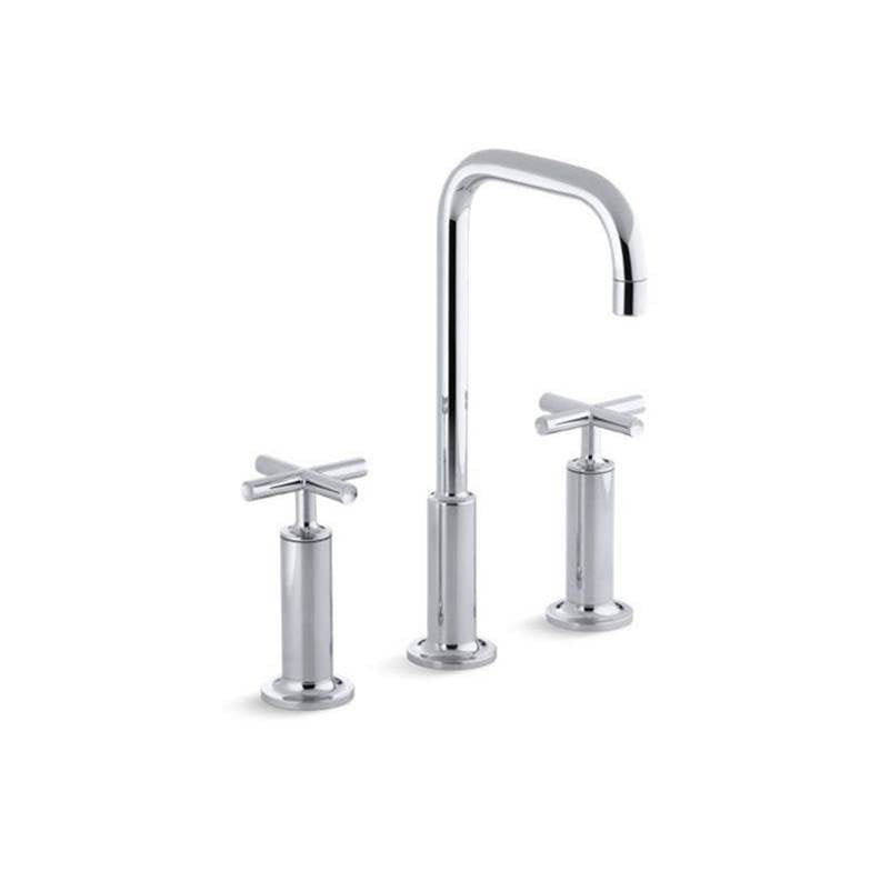 Purist Widespread bathroom sink faucet with Cross handles, 1.2 gpm