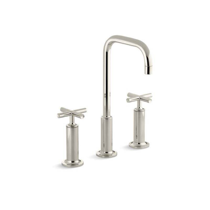 Purist Widespread bathroom sink faucet with Cross handles, 1.2 gpm