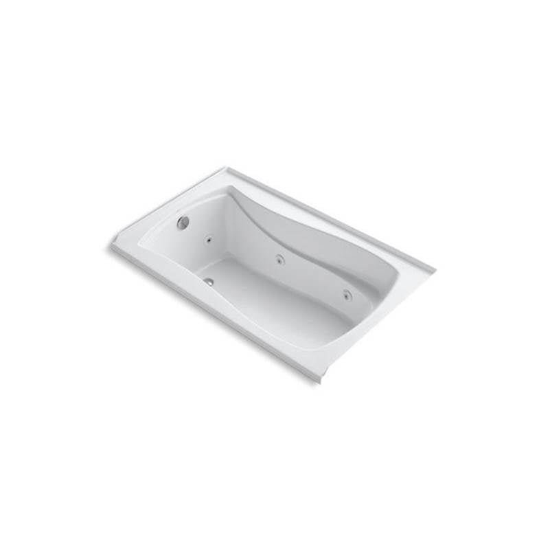 Mariposa 60" x 36" alcove whirlpool bath with Bask heated surface, left drain