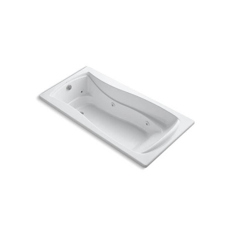 Mariposa 72" x 36" drop-in whirlpool bath with end drain, custom pump location and heater