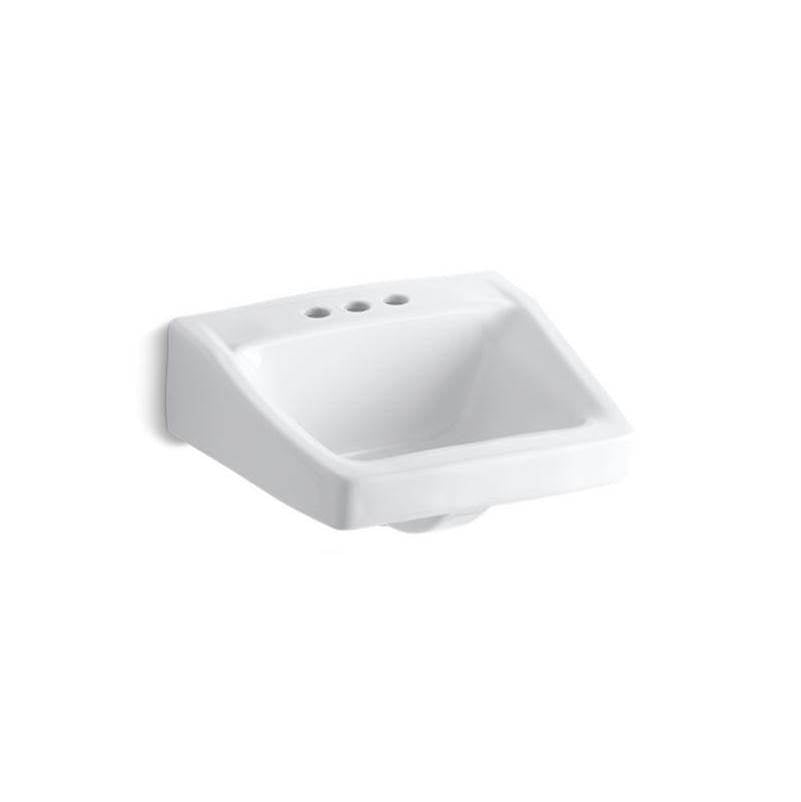 Chesapeake 19-1/4" x 17-1/4" wall-mount/concealed arm carrier arm bathroom sink with 4" centerset faucet holes
