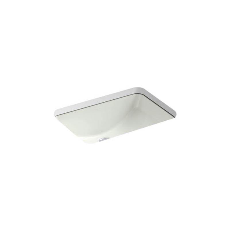 Ladena 21" rectangular undermount bathroom sink with glazed underside, no overflow