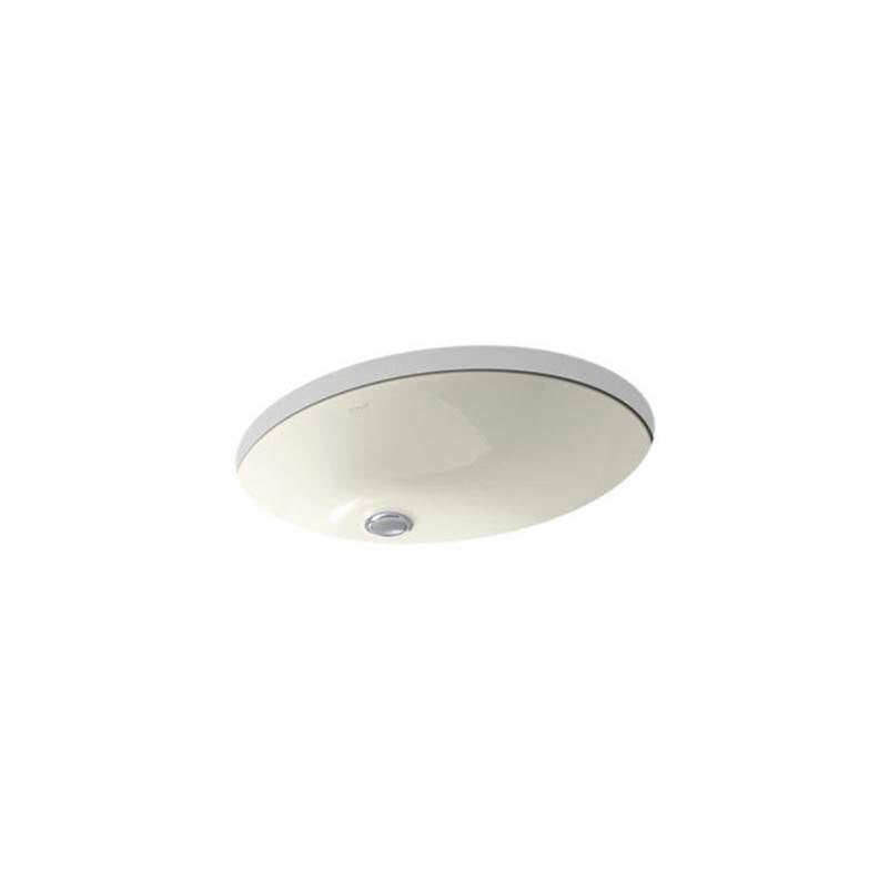Caxton 21-1/4" oval undermount bathroom sink with glazed underside, no overflow