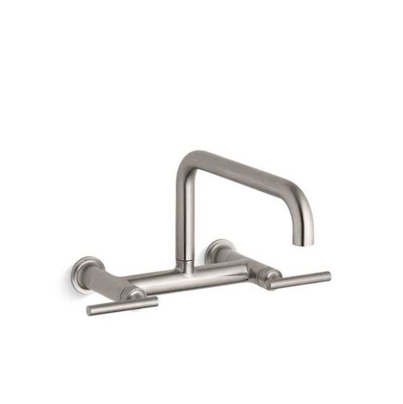 Purist Two-hole wall-mount bridge kitchen sink faucet