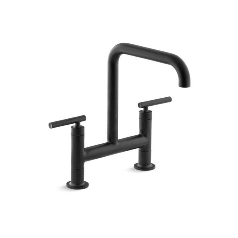 Purist Two-hole bridge kitchen sink faucet