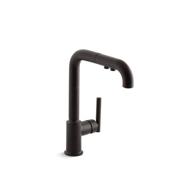 Purist Pull-out kitchen sink faucet with three-function sprayhead
