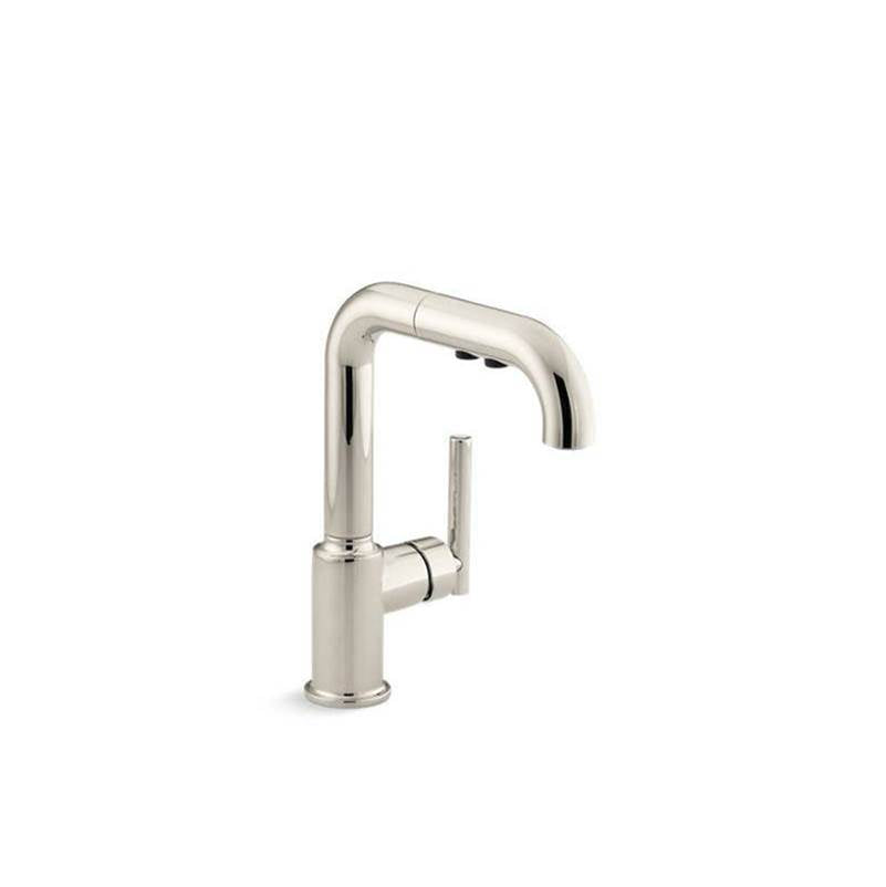 Purist Pull-out kitchen sink faucet with three-function sprayhead