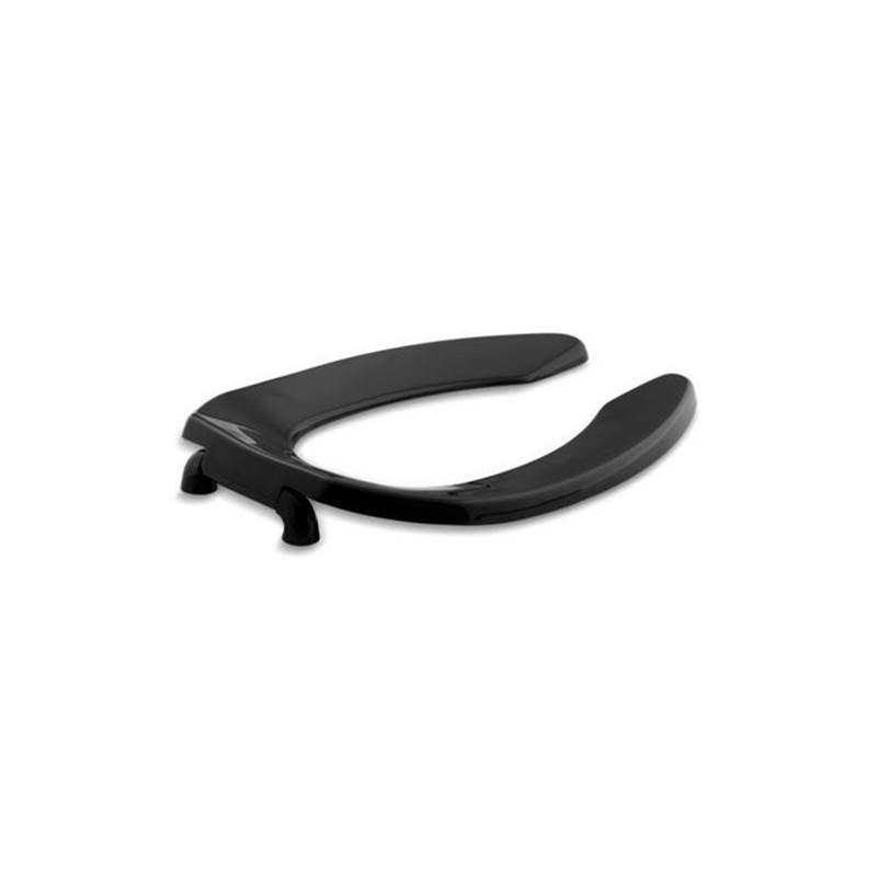 Lustra Elongated toilet seat with check hinge, in Black Black