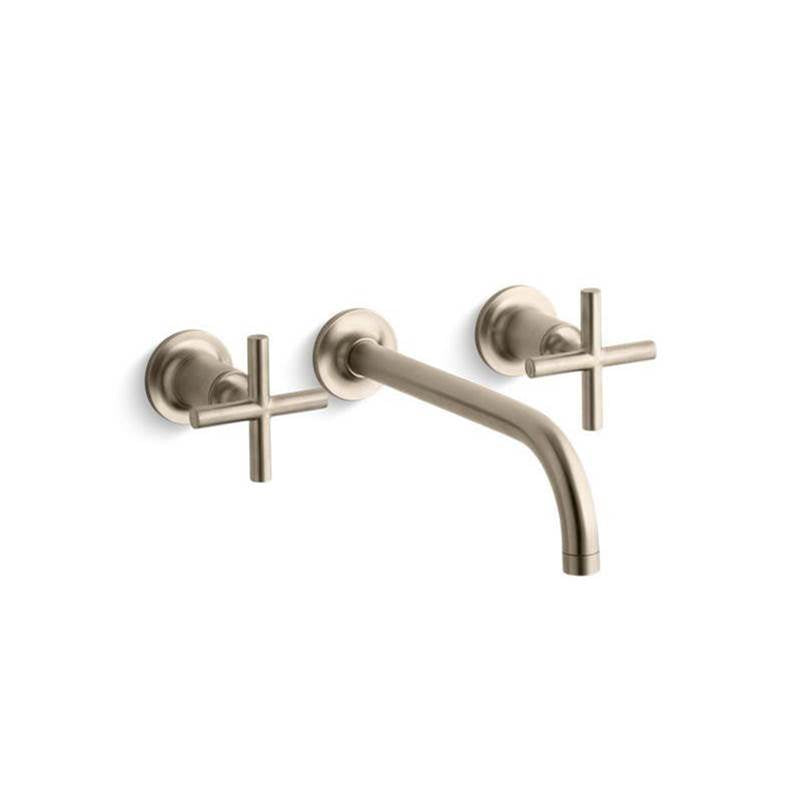 Purist Wall-mount bathroom sink faucet trim with Cross handles, 1.2 gpm