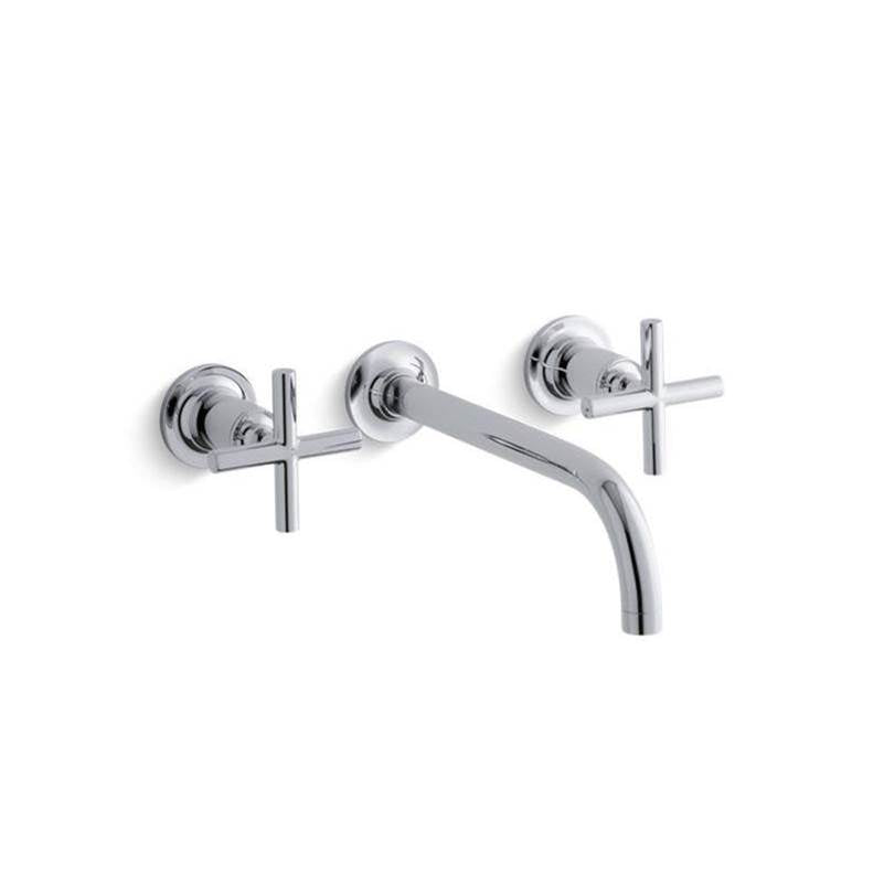 Purist Wall-mount bathroom sink faucet trim with Cross handles, 1.2 gpm