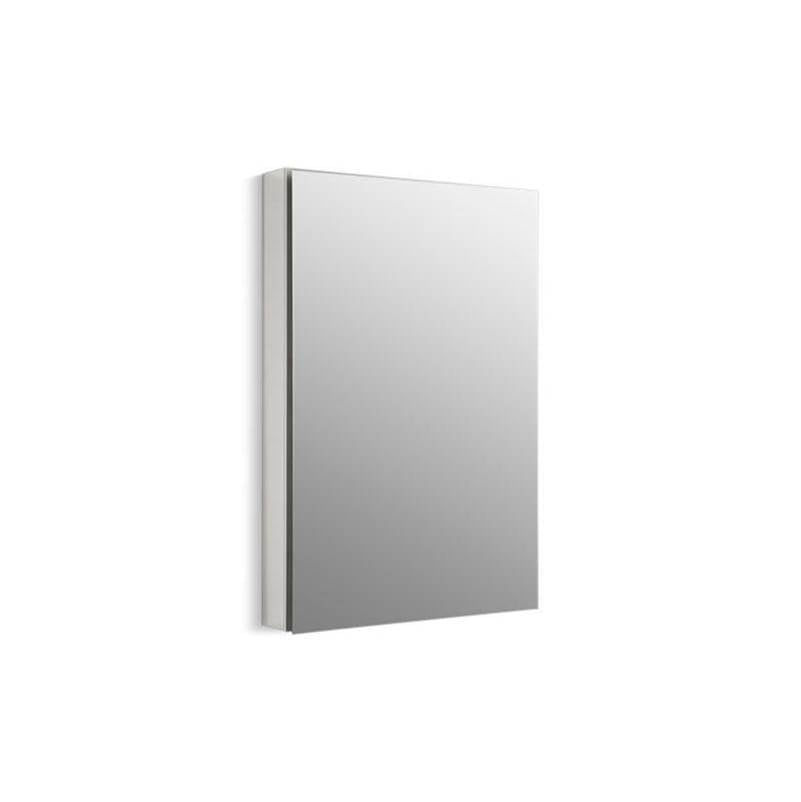 Catalan 24-1/8" W x 36-1/8" H aluminum single-door medicine cabinet with 170 degree hinge
