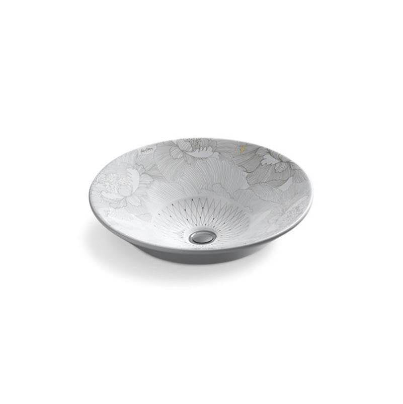 Empress Bouquet Conical Bell 16-1/4" round vessel bathroom sink, no overflow