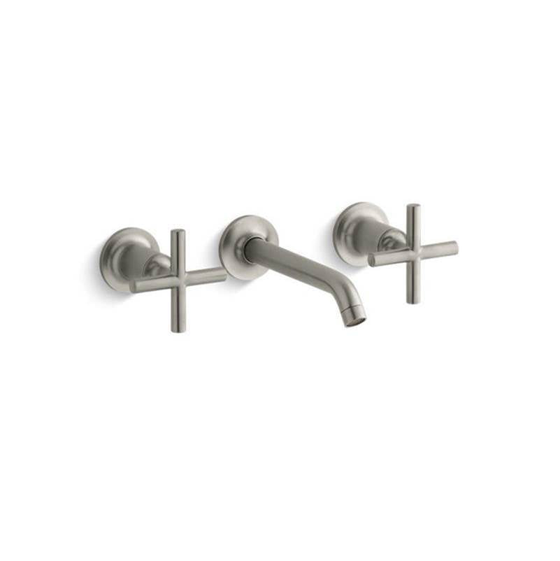 Purist Wall-mount bathroom sink faucet trim with Cross handles, 1.2 gpm