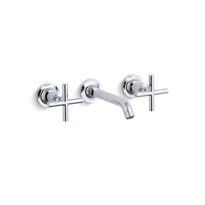 Purist Wall-mount bathroom sink faucet trim with Cross handles, 1.2 gpm