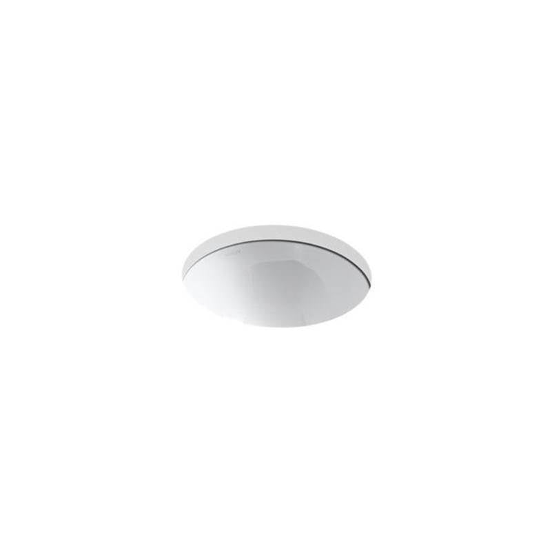 Compass 13-1/4" round drop-in/undermount bathroom sink, no overflow