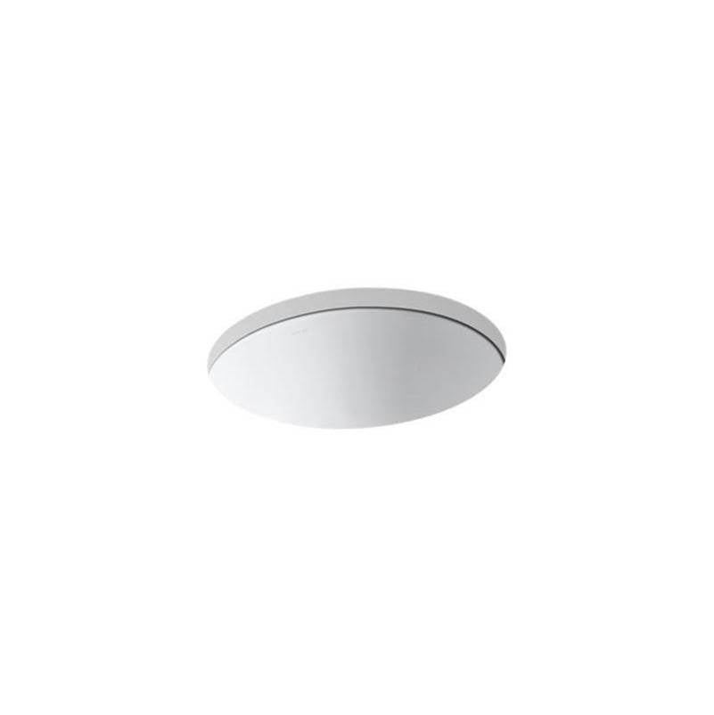 Caxton 19-1/4" oval undermount bathroom sink with glazed underside, no overflow