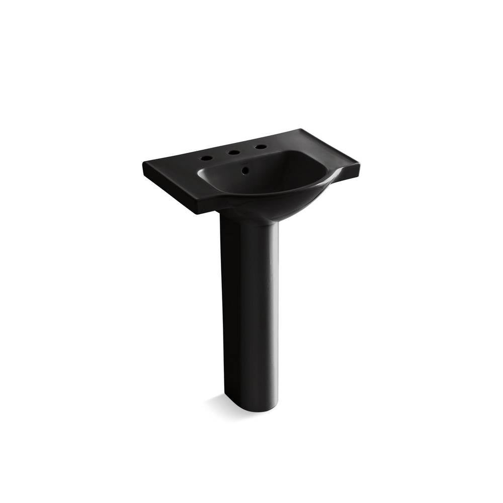 24" rectangular pedestal bathroom sink