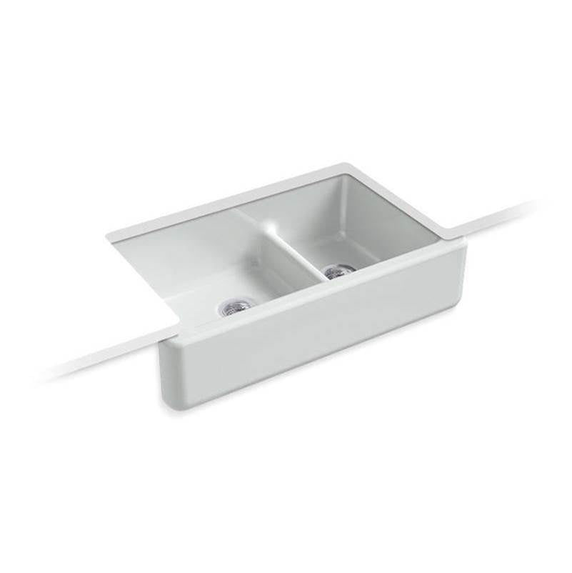 Whitehaven Smart Divide 35-3/4" undermount double-bowl farmhouse kitchen sink
