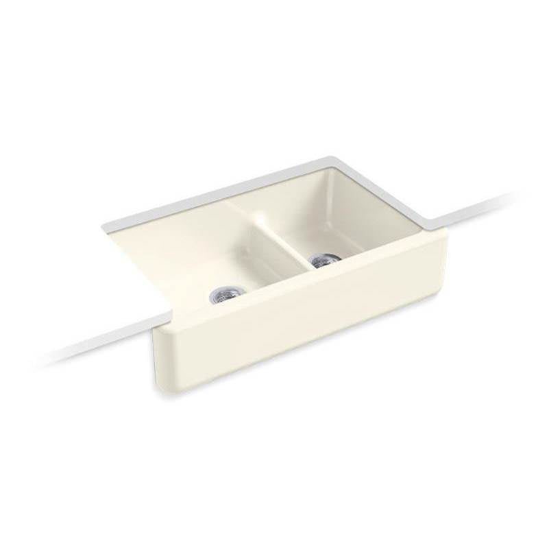 Whitehaven Smart Divide 35-3/4" undermount double-bowl farmhouse kitchen sink