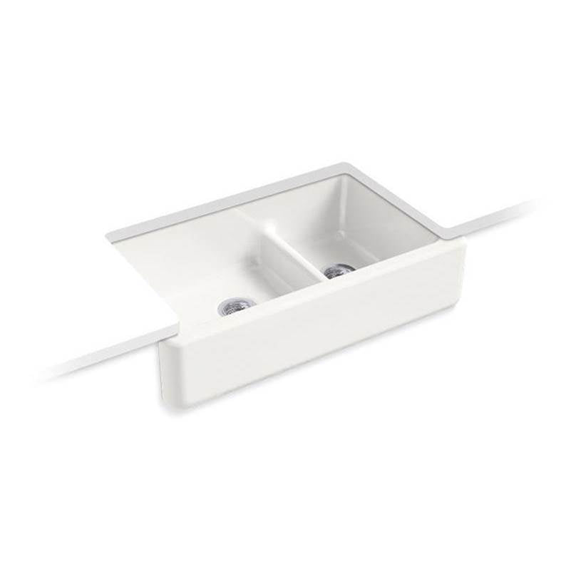 Whitehaven Smart Divide 35-3/4" undermount double-bowl farmhouse kitchen sink