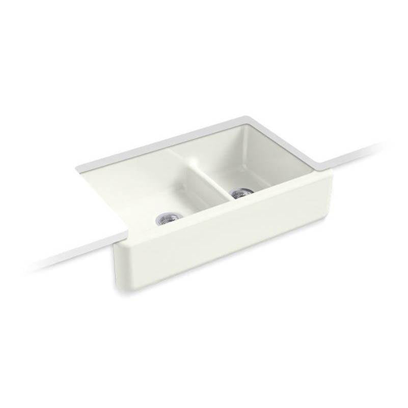 Whitehaven Smart Divide 35-3/4" undermount double-bowl farmhouse kitchen sink