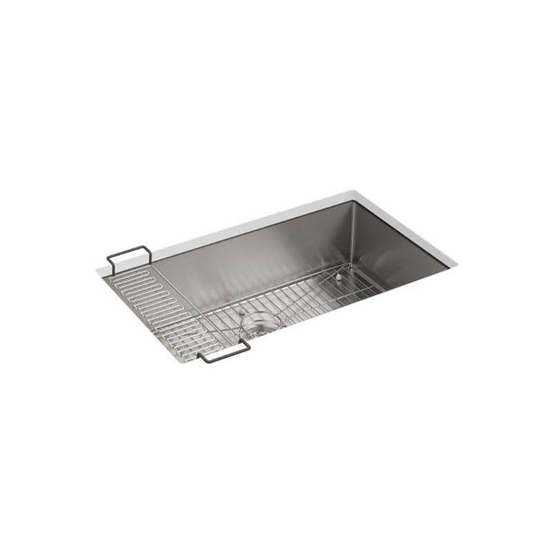 Strive 32" undermount single-bowl kitchen sink with accessories