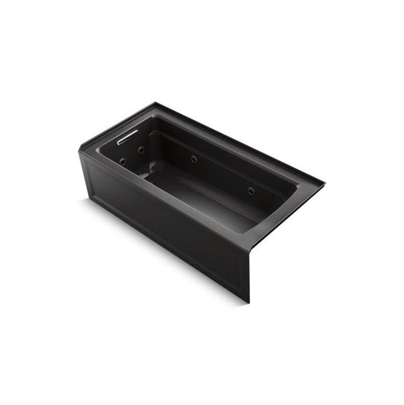 Archer 66" x 32" alcove whirlpool bath with Bask heated surface, left drain