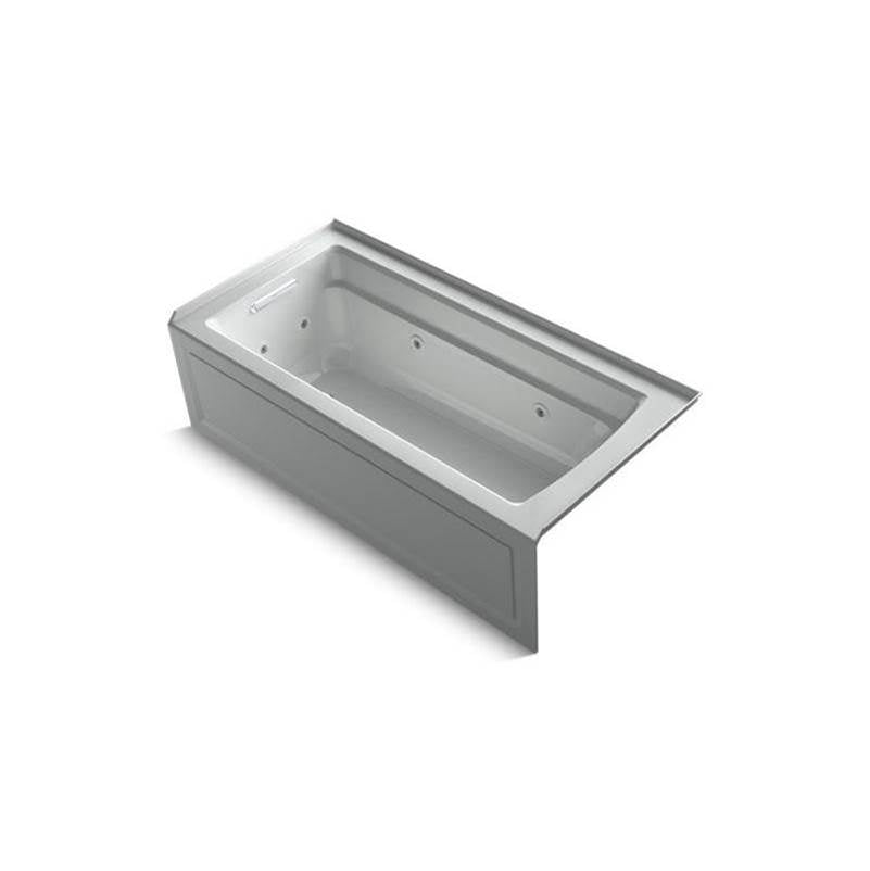 Archer 66" x 32" alcove whirlpool bath with Bask heated surface, left drain