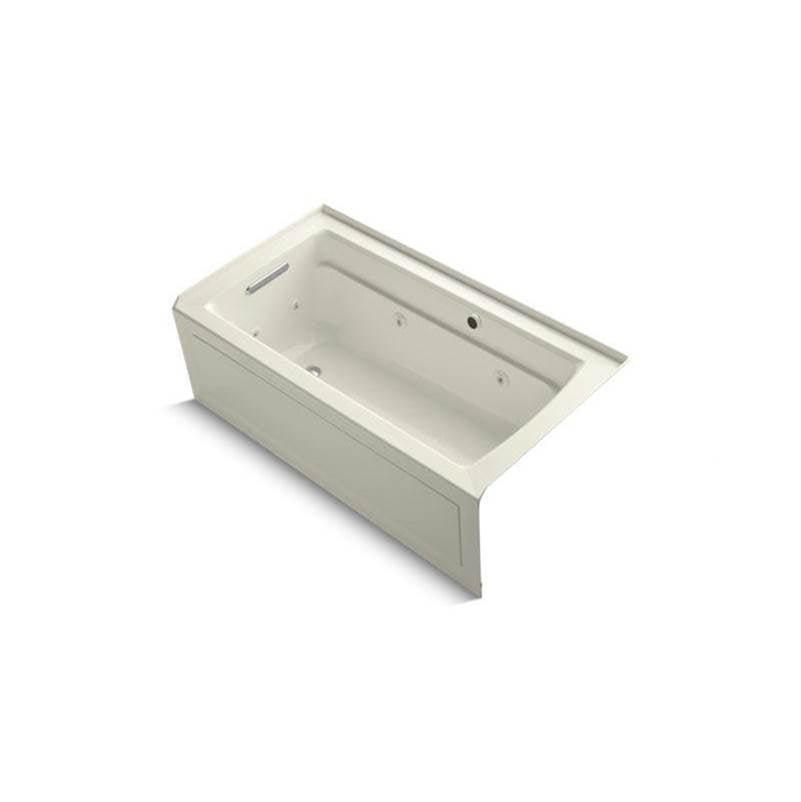 Archer 60" x 32" alcove whirlpool bath with Bask heated surface, alcove left drain