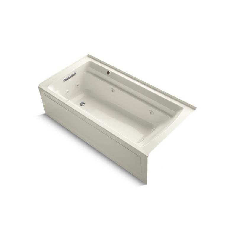 Archer 72" x 36" alcove whirlpool bath with Bask heated surface, left drain