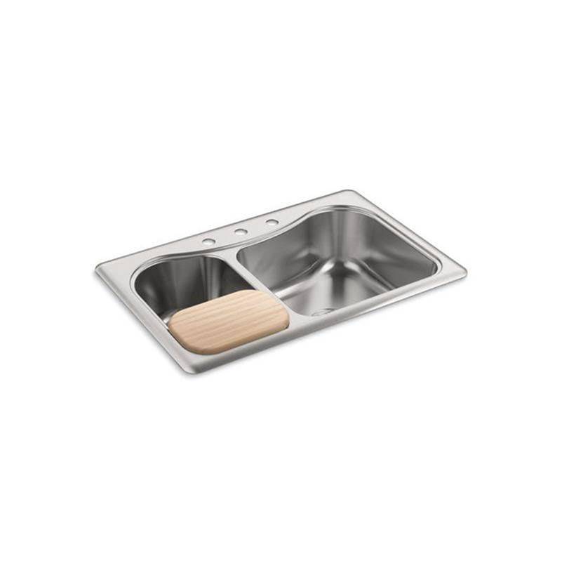 Staccato 33" top-mount double-bowl kitchen sink