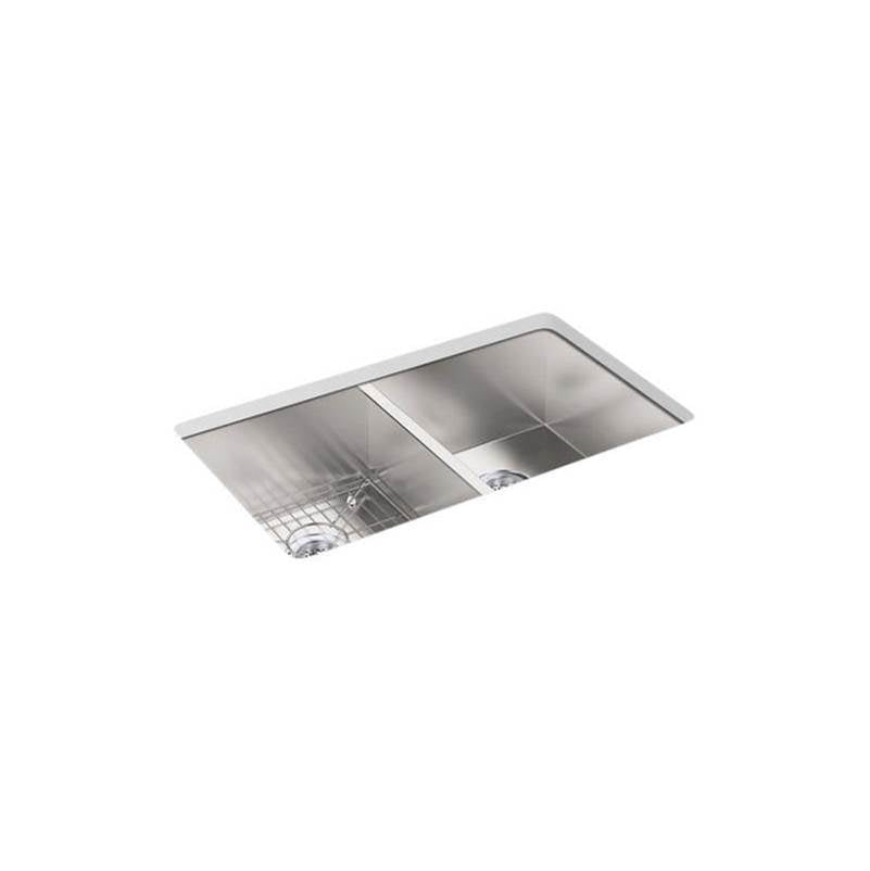 Vault 33" top-/undermount double-bowl kitchen sink