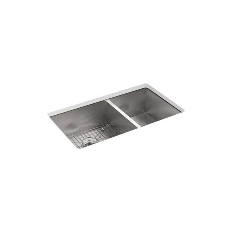 Vault 33" top-/undermount double-bowl kitchen sink