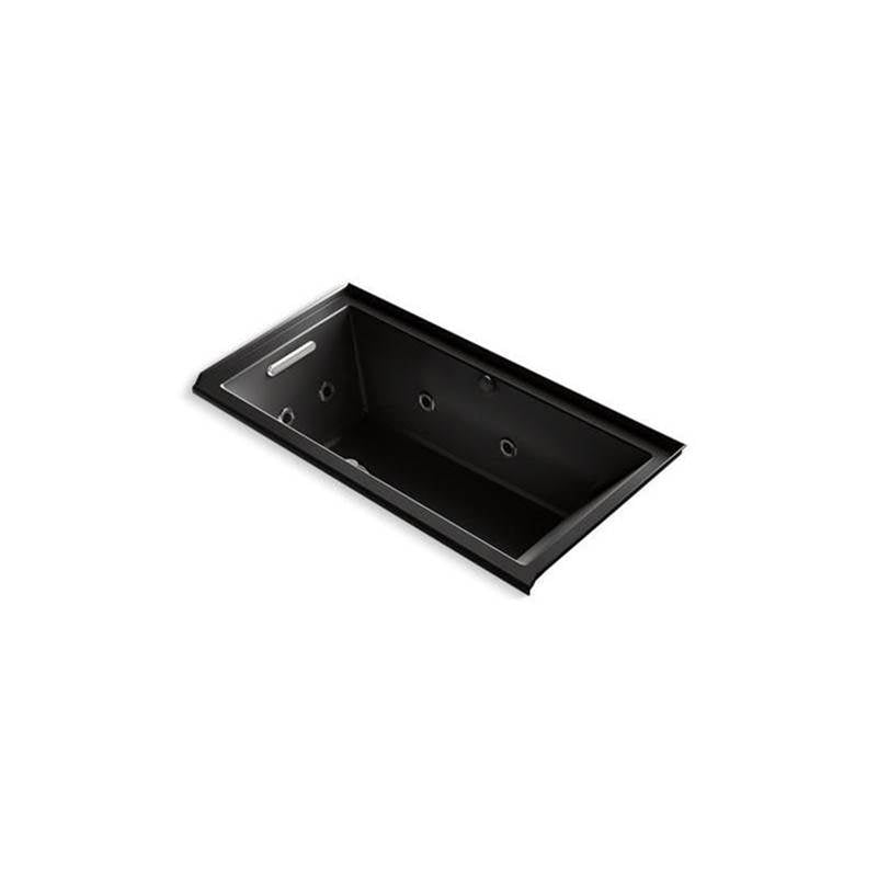 Underscore 60" x 30" alcove Heated BubbleMassage air bath with whirlpool, left drain