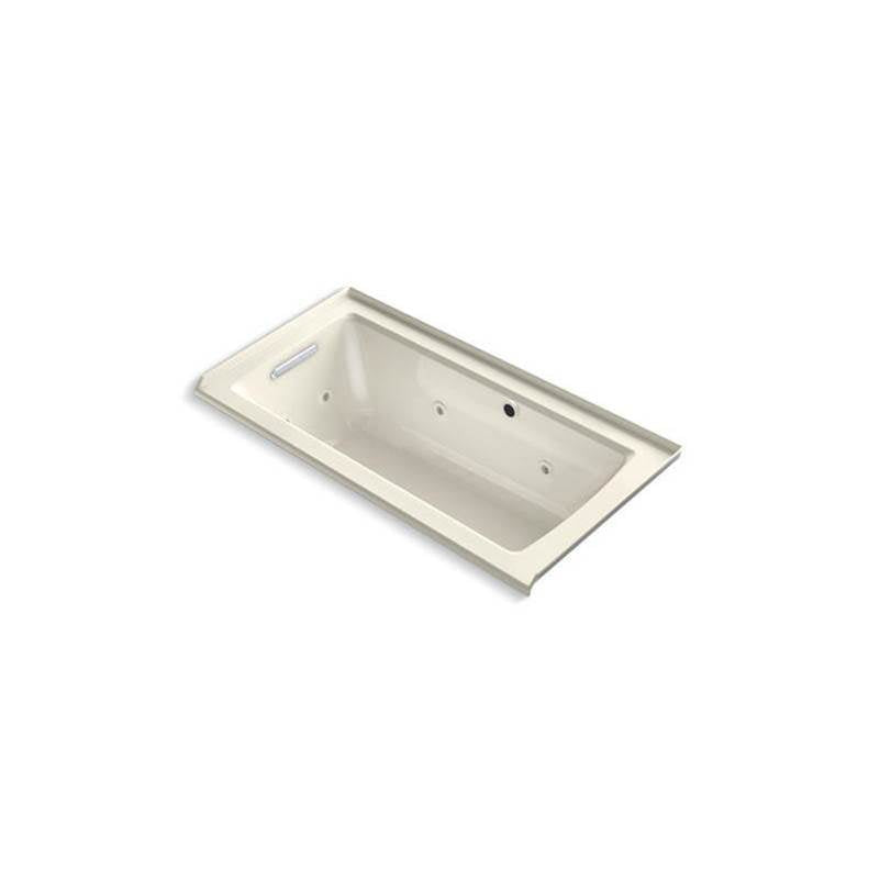 Archer 60" x 30" alcove whirlpool bath with Bask heated surface, left drain