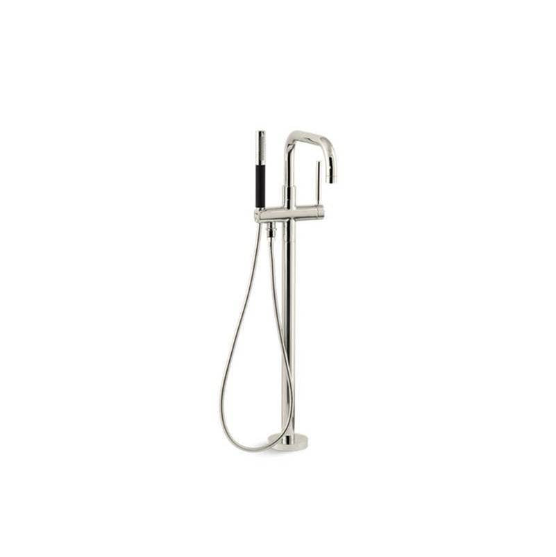 Purist Floor-mount bath filler trim with handshower