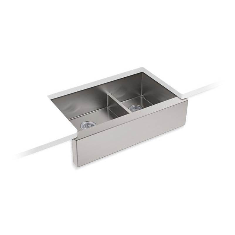 Strive Smart Divide 35-1/2" undermount double-bowl farmhouse kitchen sink