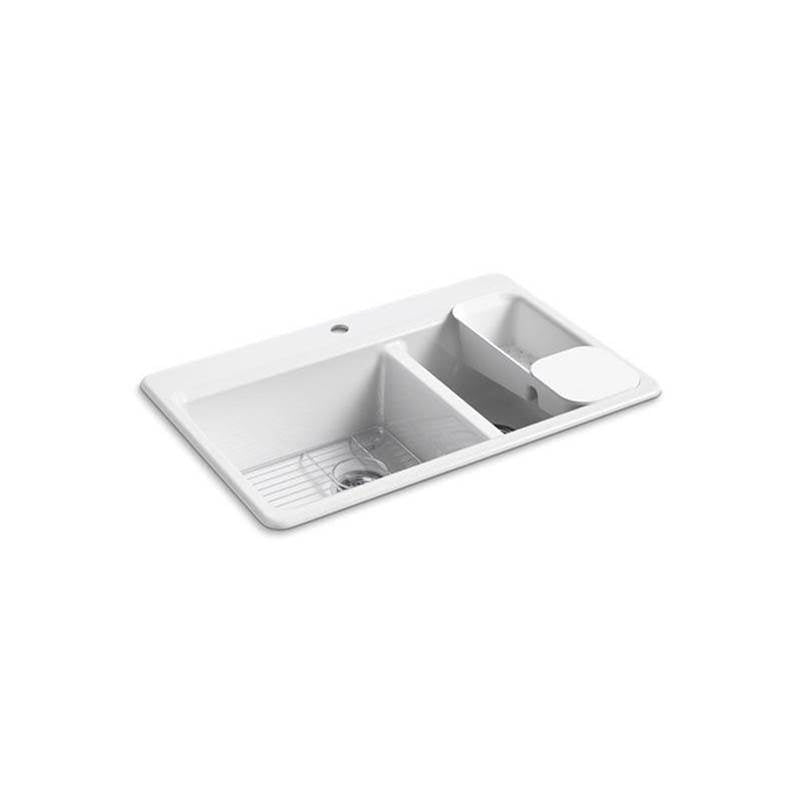 Riverby 33" top-mount double-bowl workstation kitchen sink