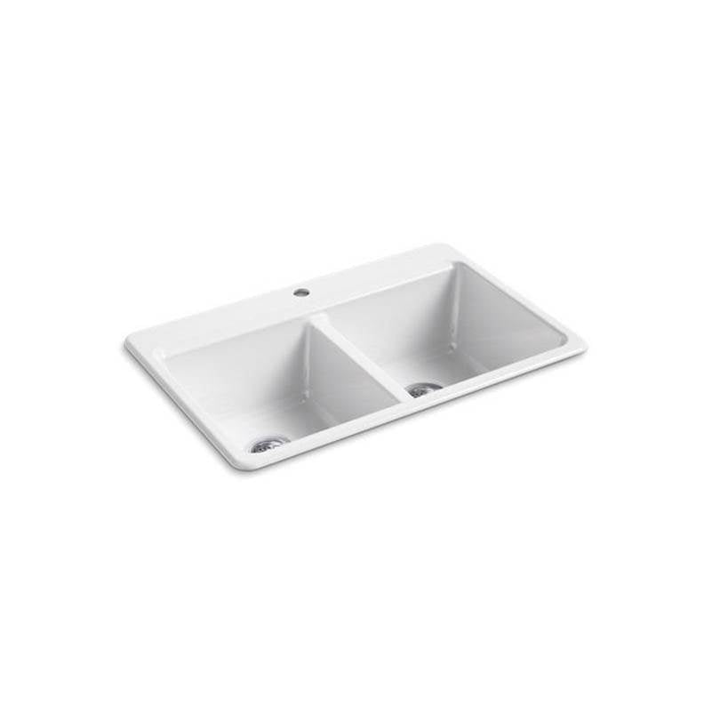 Riverby 33" top-mount double-bowl workstation kitchen sink
