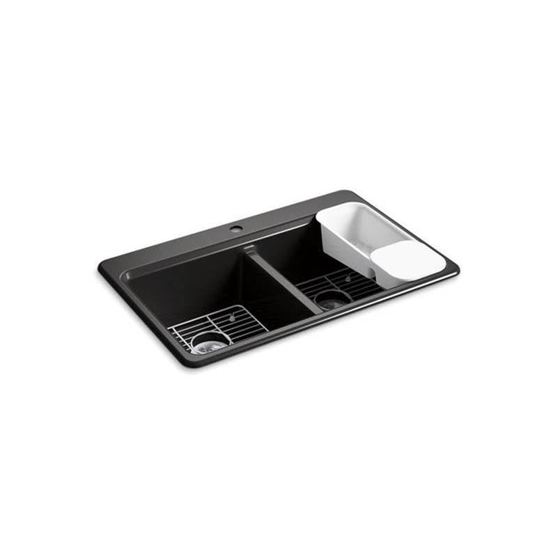 Riverby 33" top-mount double-bowl workstation kitchen sink