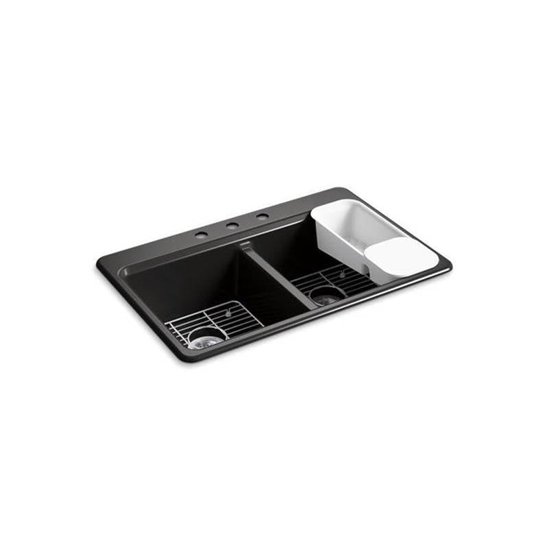 Riverby 33" top-mount double-bowl workstation kitchen sink