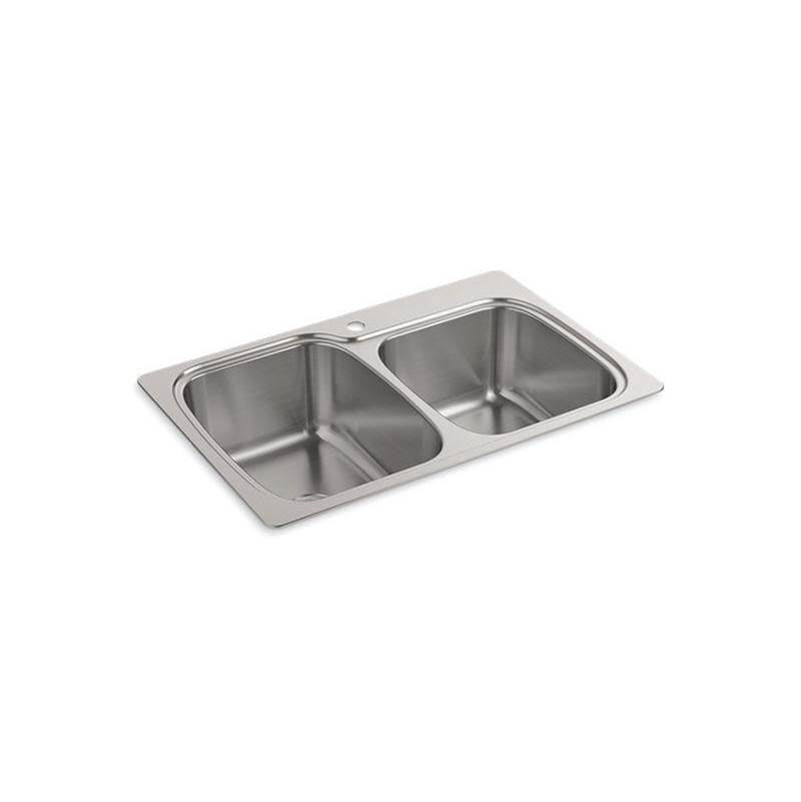 Verse 33" top-/undermount double-bowl kitchen sink