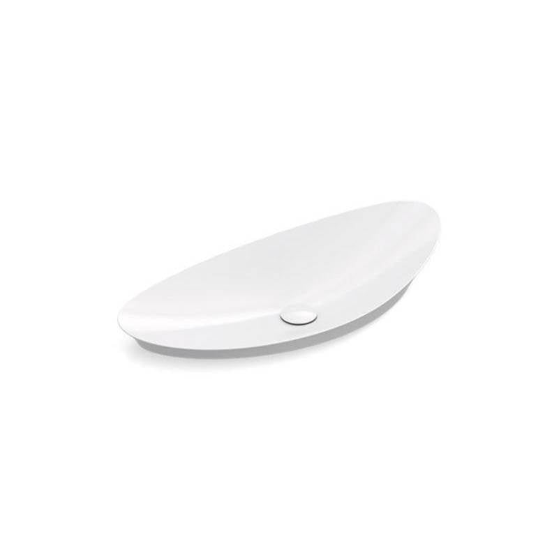 Veil 38-1/2" oval vessel bathroom sink, no overflow