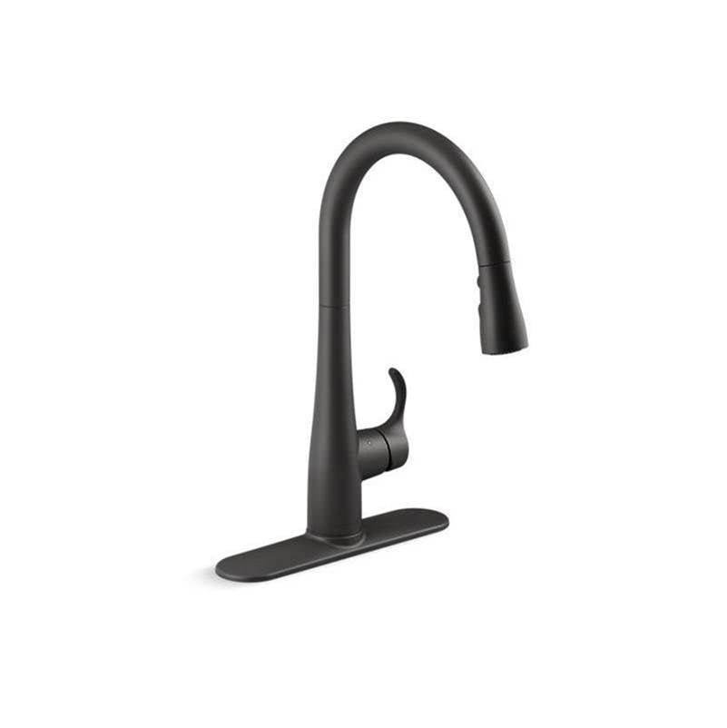 Simplice Touchless pull-down kitchen sink faucet with three-function sprayhead