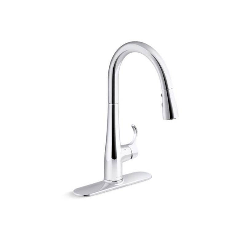 Simplice Touchless pull-down kitchen sink faucet with three-function sprayhead